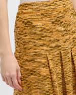 Image 6 of 6: Misook Pleated A-Line Tweed Knit Mini Skirt