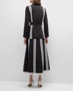 Image 4 of 7: Misook Belted Eyelet-Trim Twill Jacket