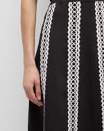 Image 6 of 6: Misook Eyelet-Trim Woven Twill Midi Skirt