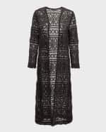 Image 1 of 6: Misook Open-Front Crochet Heritage Duster