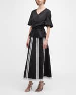 Image 2 of 6: Misook Crossover Puff-Sleeve Peplum Blouse