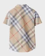 Image 5 of 5: Burberry Boy's Owen Check-Print Button Down Shirt, Size 3-14