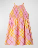 Image 4 of 4: Burberry Girl's Elsie Check-Print Halter Dress, Size 3-14