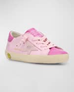 Image 9 of 10: Golden Goose Girl's Superstar Leather Sneakers, Baby/Toddlers