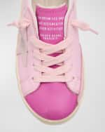 Image 8 of 10: Golden Goose Girl's Superstar Leather Sneakers, Baby/Toddlers