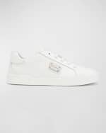 Image 5 of 6: Dolce&Gabbana Kid's Logo Plaque Leather Sneakers, Toddlers/Kids