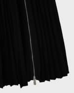 Image 5 of 5: Burberry Turtleneck Pleated Rib Zipper Midi Dress
