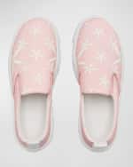 Image 4 of 4: Versace Girl's La Vacanza Leather Sneakers, Toddlers