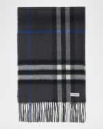 Image 1 of 2: Burberry Men's Cashmere Reversible Giant Check Scarf