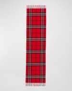 Image 1 of 3: Burberry Men's Cashmere Giant Check Scarf
