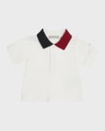 Image 1 of 3: Moncler Boy's Two Toned Collared Polo Shirt, Size 6M-3
