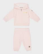 Image 1 of 3: Moncler Girl's Gold Logo-Print Two-Piece Set, Size 6M-3