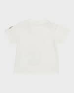 Image 2 of 3: Moncler Girl's Tricolor Bell Logo-Print T-Shirt, Size 6M-3