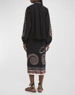 Image 4 of 7: La DoubleJ Cerere Placee Printed Blouse with Tie Neck