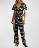 Image 3 of 4: Rails Island Stripe Brendon Wide-Leg Pants
