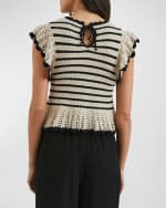 Image 2 of 4: Rails Coen Striped Crochet-Knit Blouse