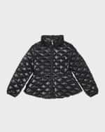 Image 1 of 3: Moncler Girl's Barvie Diamond Quilted Jacket, Size 8-14