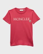 Image 1 of 4: Moncler Girl's Embroidered Logo-Print T-Shirt, Size 4-6