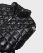 Image 3 of 4: Moncler Girl's Barvie Diamond Quilted Jacket, Size 4-6