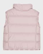Image 2 of 6: Moncler Girl's Badia Logo Tape Puffer Vest, Size 4-6