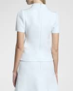 Image 4 of 6: Courreges Mock-Neck Short-Sleeve Twill Top