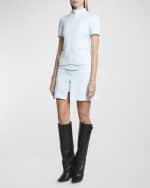 Image 5 of 6: Courreges Tailored Zip Twill Mini Skirt