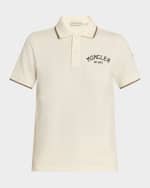 Image 1 of 6: Moncler Boy's Embroidered Logo-Print Polo Shirt, Size 4-6