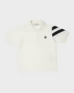 Image 1 of 3: Moncler Boy's Polo Shirt W/ Chevron Detail, Size 8-14