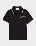 Image 1 of 3: Moncler Boy's Embroidered Logo-Print Polo Shirt, Size 8-14