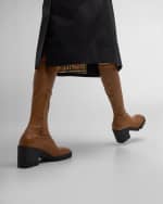 Image 2 of 6: Burberry Stride Leather Lug-Sole Tall Boots