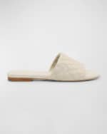 Image 1 of 6: Burberry Quilted Leather Flat Slide Sandals