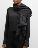 Image 2 of 4: Alexander McQueen Feather Silk & Cotton Scarf