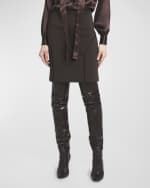 Image 2 of 5: TOM FORD Embroidered Compact Slinky Viscose Pencil Skirt