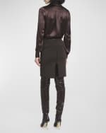 Image 3 of 5: TOM FORD Embroidered Compact Slinky Viscose Pencil Skirt