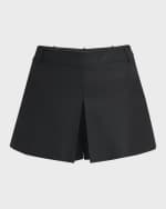 Image 1 of 6: TOM FORD Pleated Sharp Silk And Mohair-Blend Twill Skort