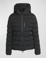 Image 1 of 6: Moncler Herbe Stretch Nylon Hooded Puffer Jacket