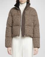 Image 2 of 6: Moncler Seboune Check Boucle Puffer Jacket