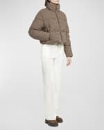 Image 5 of 6: Moncler Seboune Check Boucle Puffer Jacket