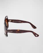 Image 3 of 3: TOM FORD Ren Gradient Acetate Round Sunglasses