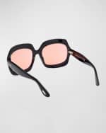 Image 2 of 5: TOM FORD Ren Acetate Square Sunglasses