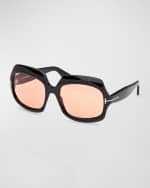 Image 1 of 5: TOM FORD Ren Acetate Square Sunglasses