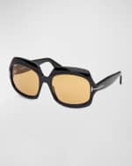 Image 2 of 3: TOM FORD Ren Acetate Round Sunglasses
