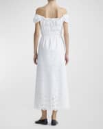 Image 3 of 6: Altuzarra Lily Smocked Midi Dress with Eyelet Embroidery