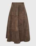 Image 1 of 4: Altuzarra Varda Suede Midi Skirt