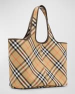 Image 4 of 6: Burberry Medium East-West Check Tote Bag