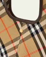 Image 4 of 4: Burberry Small East-West Check Tote Bag