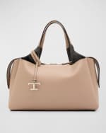 Image 1 of 6: Tod's Medium Apa Bauletto Leather Top Handle Bag