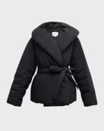 Image 1 of 6: Loulou Studio Cleon Short Wrap Puffer Jacket