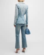 Image 3 of 6: Alice + Olivia Beautiful Embroidered Cropped Bootcut Jeans