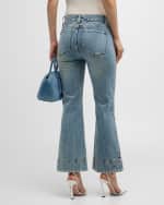 Image 4 of 6: Alice + Olivia Beautiful Embroidered Cropped Bootcut Jeans